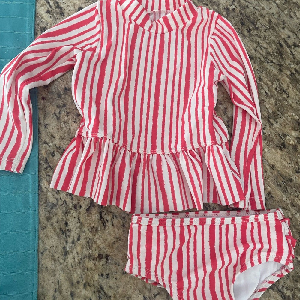 JESSICA SIMPSON TWO PIECE RASHGUARD BATHING SUIT 18 months